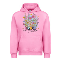 Fuchsia Pink grow in grace Urban Hoodie - MaliasSmallBusiness