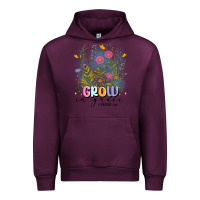Mauve Wine grow in grace Urban Hoodie - MaliasSmallBusiness