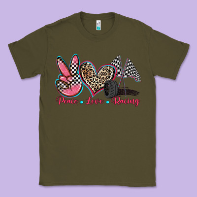 Peace Love Racing Classic Tee Designed By Zillion Design Studio