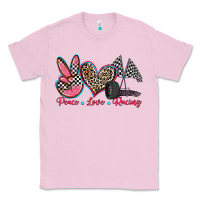 Bubblegum Pink peace love racing Classic Tee - Zillion Design Studio