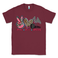 Burgundy peace love racing Classic Tee - Zillion Design Studio