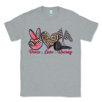 Heather Grey peace love racing Classic Tee - Zillion Design Studio