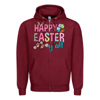Burgundy Happy Easter y'all Zipper Hoodie - Neo Western