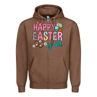 Chestnut Happy Easter y'all Zipper Hoodie - Neo Western