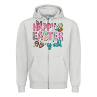 Dove Grey Happy Easter y'all Zipper Hoodie - Neo Western