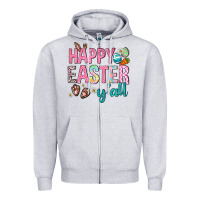 Heather Grey Happy Easter y'all Zipper Hoodie - Neo Western