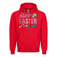 Red Happy Easter y'all Zipper Hoodie - Neo Western