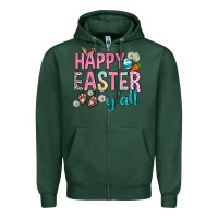 Sports Green Happy Easter y'all Zipper Hoodie - Neo Western