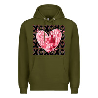 Army Green xoxo heart valentine's day Premium Hoodie - MaliasSmallBusiness