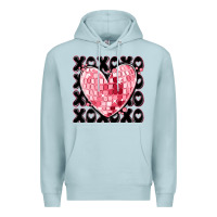 Blue Mist xoxo heart valentine's day Premium Hoodie - MaliasSmallBusiness
