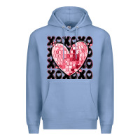 Colony Blue xoxo heart valentine's day Premium Hoodie - MaliasSmallBusiness