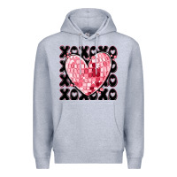 Heather Grey xoxo heart valentine's day Premium Hoodie - MaliasSmallBusiness