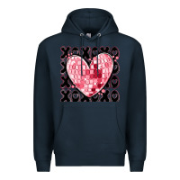 Navy xoxo heart valentine's day Premium Hoodie - MaliasSmallBusiness