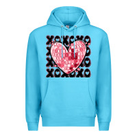 Ocean Blue xoxo heart valentine's day Premium Hoodie - MaliasSmallBusiness