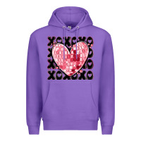 Purple xoxo heart valentine's day Premium Hoodie - MaliasSmallBusiness