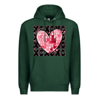 Sports Green xoxo heart valentine's day Premium Hoodie - MaliasSmallBusiness