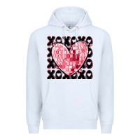 White xoxo heart valentine's day Premium Hoodie - MaliasSmallBusiness
