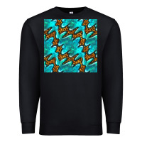 Black turquoise leopard seamless pattern Premium Sweatshirt - BundleAndBundleShop