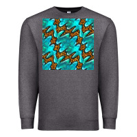 Charcoal Heather turquoise leopard seamless pattern Premium Sweatshirt - BundleAndBundleShop