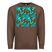 Chestnut turquoise leopard seamless pattern Premium Sweatshirt - BundleAndBundleShop