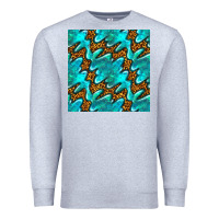 Heather Grey turquoise leopard seamless pattern Premium Sweatshirt - BundleAndBundleShop