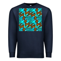 Navy turquoise leopard seamless pattern Premium Sweatshirt - BundleAndBundleShop