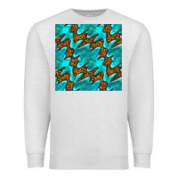 Oatmeal Heather turquoise leopard seamless pattern Premium Sweatshirt - BundleAndBundleShop