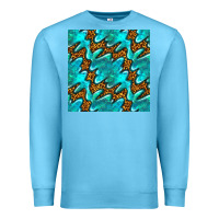 Ocean Blue turquoise leopard seamless pattern Premium Sweatshirt - BundleAndBundleShop