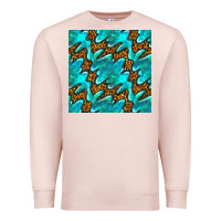 Pale Pink turquoise leopard seamless pattern Premium Sweatshirt - BundleAndBundleShop