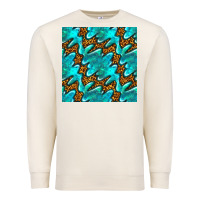Sandshell turquoise leopard seamless pattern Premium Sweatshirt - BundleAndBundleShop