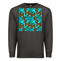 Smoke turquoise leopard seamless pattern Premium Sweatshirt - BundleAndBundleShop