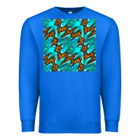 True Royal turquoise leopard seamless pattern Premium Sweatshirt - BundleAndBundleShop