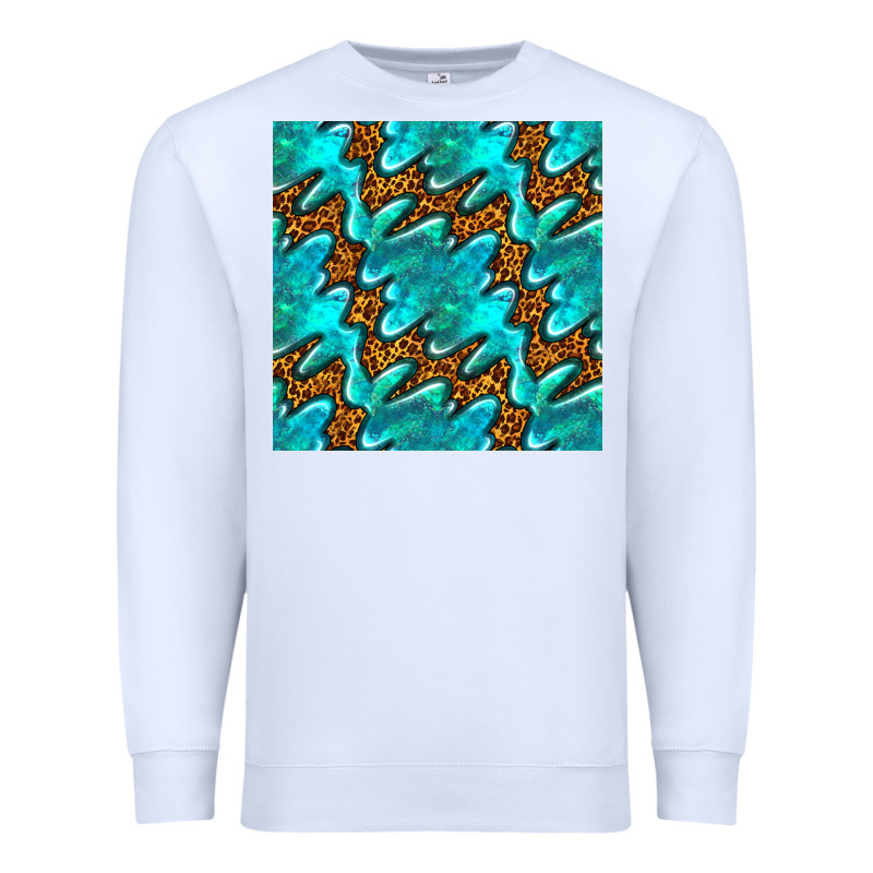 Turquoise Leopard Seamless Pattern Premium Sweatshirt by BundleAndBundleShop | Teevron