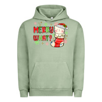 Pigment Oil Green merry what christmas cat Urban Hoodie - MaliasSmallBusiness