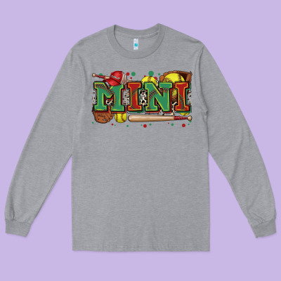 Mini Softball Long Sleeve Tee Designed By Zillion Design Studio