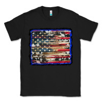 Black american flag with cowhide background Classic Tee - RanaPortraitStore