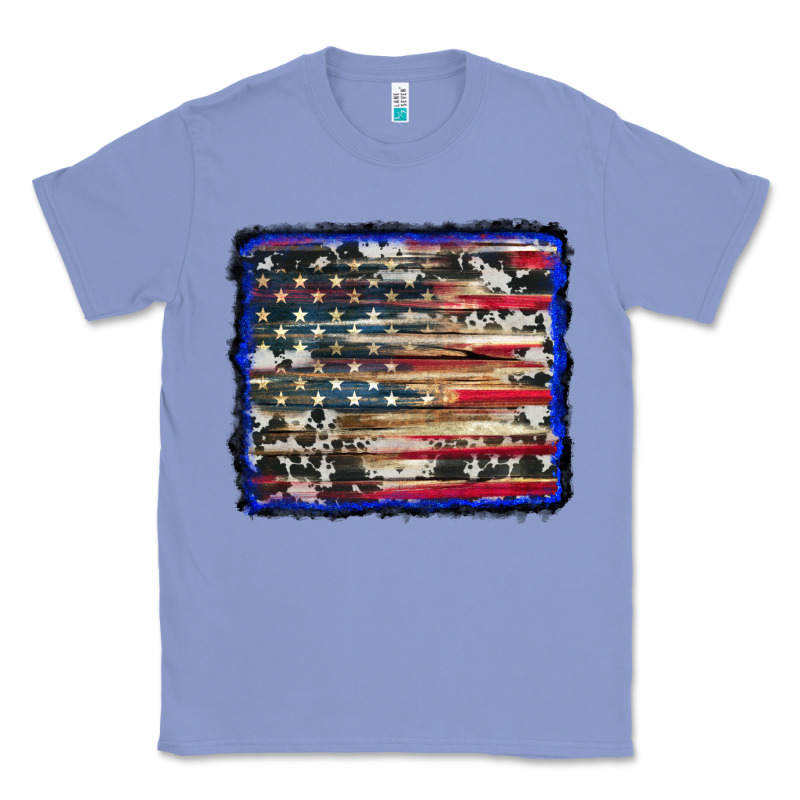 American Flag With Cowhide Background Classic Tee by RanaPortraitStore | Teevron