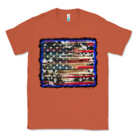 Copper american flag with cowhide background Classic Tee - RanaPortraitStore