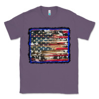 Lavender american flag with cowhide background Classic Tee - RanaPortraitStore