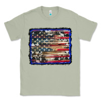 Matcha american flag with cowhide background Classic Tee - RanaPortraitStore