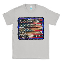Moon Dust american flag with cowhide background Classic Tee - RanaPortraitStore
