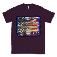 Plum american flag with cowhide background Classic Tee - RanaPortraitStore