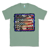 Sage american flag with cowhide background Classic Tee - RanaPortraitStore