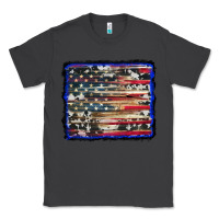 Smoke american flag with cowhide background Classic Tee - RanaPortraitStore