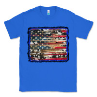 True Royal american flag with cowhide background Classic Tee - RanaPortraitStore