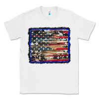White american flag with cowhide background Classic Tee - RanaPortraitStore