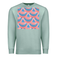 Seafoam american flag seamless pattern Premium Sweatshirt - BundleAndBundleShop