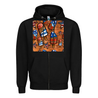 Black patriotic popsicles seamless pattern Zipper Hoodie - HRA Design Shop