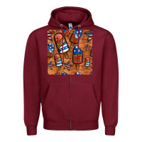 Burgundy patriotic popsicles seamless pattern Zipper Hoodie - HRA Design Shop