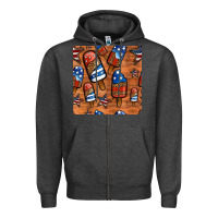 Charcoal Heather patriotic popsicles seamless pattern Zipper Hoodie - HRA Design Shop